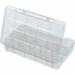 Akro-Mils Medium Clear storage case w/ 2 Dividers 05805, 11x7x2-3/8 - Pkg Qty 6 -Containers & Organizers Sales Store 05805 08