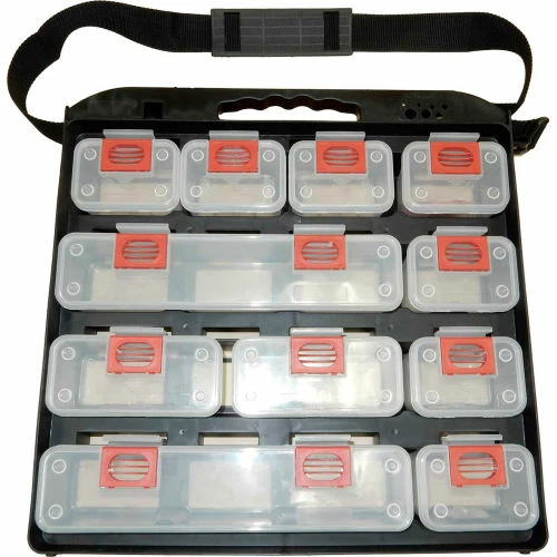 ShopSol 1010500 Bin Compartment Case - 1 Sided, 11 Locking Bins, 15-1/2"L x 16"W x 2-3/4"H - Black 3 ShopSol 1010500 Bin Compartment Case - 1 Sided, 11 Locking Bins, 15-1/2"L x 16"W x 2-3/4"H - Black - Image 3