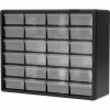 Akro-Mils Plastic Drawer Parts Cabinet 10124 - 20"W x 6-3/8"D x 15-13/16"H, Black, 24 Drawers