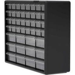 Akro-Mils Plastic Drawer Parts Cabinet 10144 - 20"W x 6-3/8"D x 15-13/16"H, Black, 44 Drawers -Containers & Organizers Sales Store 10144 18
