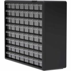 Akro-Mils Plastic Drawer Parts Cabinet 10164 - 20"W x 6-3/8"D x 15-13/16"H, Black, 64 Drawers -Containers & Organizers Sales Store 10164 18