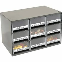 Akro-Mils Steel Small Parts Storage Cabinet 19909 - 17"W x 11"D x 11"H w/ 9 Gray Drawers -Containers & Organizers Sales Store 104830 04