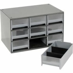 Akro-Mils Steel Small Parts Storage Cabinet 19909 - 17"W x 11"D x 11"H w/ 9 Gray Drawers -Containers & Organizers Sales Store 104830 06