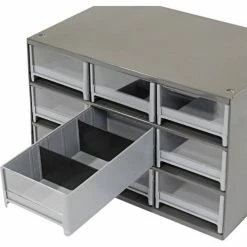 Akro-Mils Steel Small Parts Storage Cabinet 19909 - 17"W x 11"D x 11"H w/ 9 Gray Drawers -Containers & Organizers Sales Store 104830 07