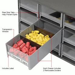 Akro-Mils Steel Small Parts Storage Cabinet 19909 - 17"W x 11"D x 11"H w/ 9 Gray Drawers -Containers & Organizers Sales Store 104830 2wco