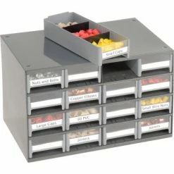 Akro-Mils Steel Small Parts Storage Cabinet 19416 - 17"W x 11"D x 11"H w/ 16 Gray Drawers -Containers & Organizers Sales Store 104834 05