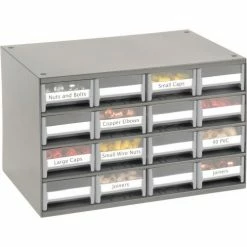 Akro-Mils Steel Small Parts Storage Cabinet 19416 - 17"W x 11"D x 11"H w/ 16 Gray Drawers -Containers & Organizers Sales Store 104834 08