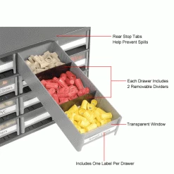 Akro-Mils Steel Small Parts Storage Cabinet 19416 - 17"W x 11"D x 11"H w/ 16 Gray Drawers -Containers & Organizers Sales Store 104834 2wco