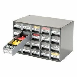Akro-Mils Steel Small Parts Storage Cabinet 19320 - 17"W x 11"D x 11"H w/ 20 Gray Drawers -Containers & Organizers Sales Store 104836 04
