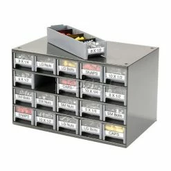 Akro-Mils Steel Small Parts Storage Cabinet 19320 - 17"W x 11"D x 11"H w/ 20 Gray Drawers -Containers & Organizers Sales Store 104836 06