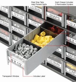 Akro-Mils Steel Small Parts Storage Cabinet 19320 - 17"W x 11"D x 11"H w/ 20 Gray Drawers -Containers & Organizers Sales Store 104836 2wco
