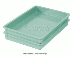 MFG Tray Molded Fiberglass Toteline Stacking Tote 870008 - 25-3/4"L x 17-3/4"W x 3"H, Green -Containers & Organizers Sales Store 114007GN 2wco