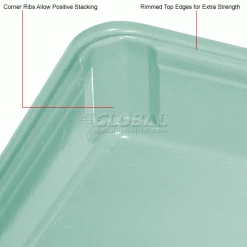 MFG Tray Molded Fiberglass Toteline Stacking Tote 870008 - 25-3/4"L x 17-3/4"W x 3"H, Green -Containers & Organizers Sales Store 114007GN 3wco