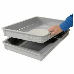 MFG Tray Molded Fiberglass Toteline Stacking Tote 880008 - 25-3/4"L x 17-3/4"W x 6"H, Gray -Containers & Organizers Sales Store 114007GY 03