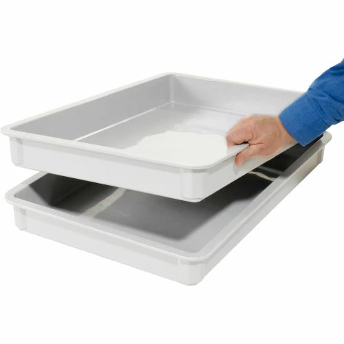 MFG Tray Molded Fiberglass Toteline Stacking Tote 875008 - 25-3/4"L x 17-3/4"W x 4-1/2"H, White 8 MFG Tray Molded Fiberglass Toteline Stacking Tote 875008 - 25-3/4"L x 17-3/4"W x 4-1/2"H, White - Image 8