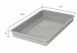 MFG Tray Molded Fiberglass Toteline Stacking Tote 880008 - 25-3/4"L x 17-3/4"W x 6"H, Gray -Containers & Organizers Sales Store 114009GY dim