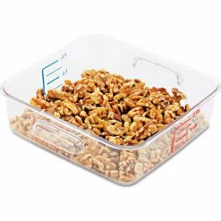 Rubbermaid® Commercial SpaceSaver Square Containers, 2 Qt., 8 4/5"W x 8 3/4"D x 2 7/10"H, Clear