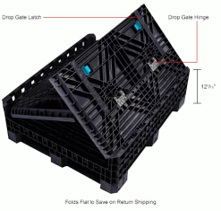 Global Industrial Folding Bulk Shipping Container, 32"Lx30"Wx34"H, 1800 Lb. Capacity, Black 28 Global Industrial Folding Bulk Shipping Container, 32"Lx30"Wx34"H, 1800 Lb. Capacity, Black -Containers & Organizers Sales Store 155208IN 2wco