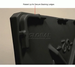 Monoflo Folding Bulk Shipping Container Lid BC3230LID - 32"L x 30"W Black -Containers & Organizers Sales Store 155214 3wco