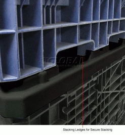 Buckhorn TS4840020010000 Folding Bulk Shipping Container Lid - 48"L x 40"W Black -Containers & Organizers Sales Store 155214 4wco 1