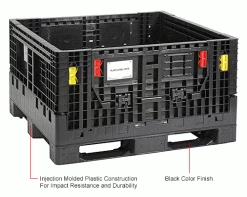 Global Industrial Folding Bulk Shipping Container, 48"Lx45"Wx27"H, 1500 Lb. Capacity, Black 39 Global Industrial Folding Bulk Shipping Container, 48"Lx45"Wx27"H, 1500 Lb. Capacity, Black -Containers & Organizers Sales Store 155215AIN 1wco