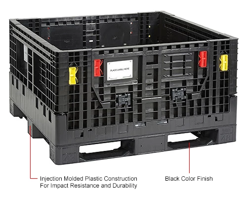 Global Industrial Folding Bulk Shipping Container, 48"Lx45"Wx27"H, 1500 Lb. Capacity, Black 16 Global Industrial Folding Bulk Shipping Container, 48"Lx45"Wx27"H, 1500 Lb. Capacity, Black - Image 16
