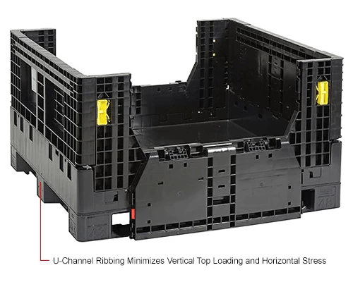 Global Industrial Folding Bulk Shipping Container, 48"Lx45"Wx27"H, 1500 Lb. Capacity, Black 19 Global Industrial Folding Bulk Shipping Container, 48"Lx45"Wx27"H, 1500 Lb. Capacity, Black - Image 19