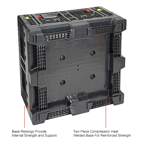 Global Industrial Folding Bulk Shipping Container, 48"Lx45"Wx27"H, 1500 Lb. Capacity, Black 20 Global Industrial Folding Bulk Shipping Container, 48"Lx45"Wx27"H, 1500 Lb. Capacity, Black - Image 20