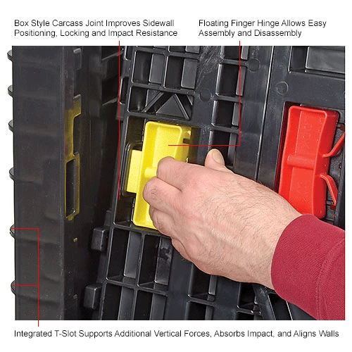 Global Industrial Folding Bulk Shipping Container, 48"Lx45"Wx27"H, 1500 Lb. Capacity, Black 22 Global Industrial Folding Bulk Shipping Container, 48"Lx45"Wx27"H, 1500 Lb. Capacity, Black - Image 22