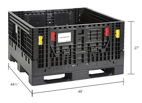 Global Industrial Folding Bulk Shipping Container, 48"Lx45"Wx27"H, 1500 Lb. Capacity, Black 24 Global Industrial Folding Bulk Shipping Container, 48"Lx45"Wx27"H, 1500 Lb. Capacity, Black - Image 24