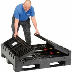 Global Industrial Folding Bulk Shipping Container, 48"Lx45"Wx27"H, 1500 Lb. Capacity, Black 27 Global Industrial Folding Bulk Shipping Container, 48"Lx45"Wx27"H, 1500 Lb. Capacity, Black -Containers & Organizers Sales Store 155215A 03