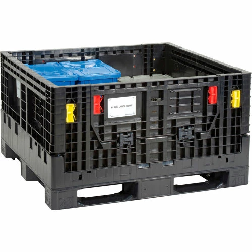 Global Industrial Folding Bulk Shipping Container, 48"Lx45"Wx27"H, 1500 Lb. Capacity, Black 7 Global Industrial Folding Bulk Shipping Container, 48"Lx45"Wx27"H, 1500 Lb. Capacity, Black - Image 7