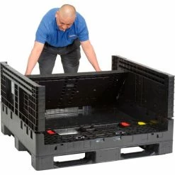 Global Industrial Folding Bulk Shipping Container, 48"Lx45"Wx27"H, 1500 Lb. Capacity, Black 32 Global Industrial Folding Bulk Shipping Container, 48"Lx45"Wx27"H, 1500 Lb. Capacity, Black -Containers & Organizers Sales Store 155215A 08