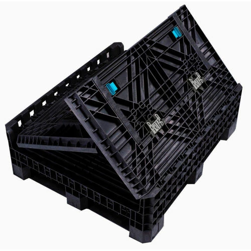 Global Industrial Folding Bulk Shipping Container, 32"Lx30"Wx34"H, 1800 Lb. Capacity, Black 3 Global Industrial Folding Bulk Shipping Container, 32"Lx30"Wx34"H, 1800 Lb. Capacity, Black - Image 3