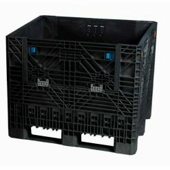 Global Industrial Folding Bulk Shipping Container, 32"Lx30"Wx34"H, 1800 Lb. Capacity, Black