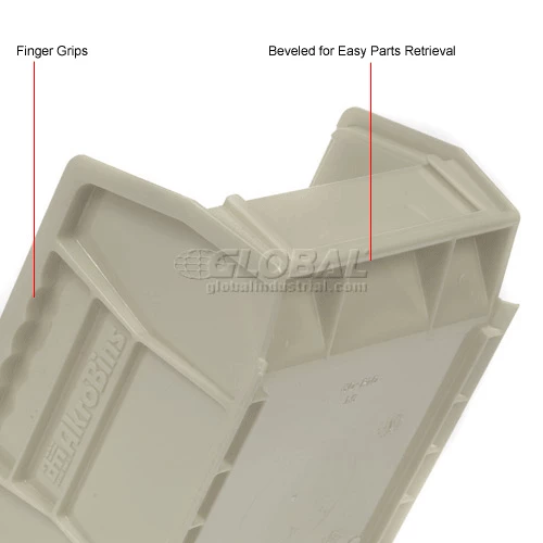 Akro-Mils® AkroBin® Plastic Stack & Hang Bin, 4-1/8"W x 5-3/8"D x 3"H, Stone - Pkg Qty 24 15 Akro-Mils® AkroBin® Plastic Stack & Hang Bin, 4-1/8"W x 5-3/8"D x 3"H, Stone - Pkg Qty 24 - Image 15