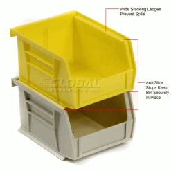 Akro-Mils® AkroBin® Plastic Stacking Bin, 4-1/8"W x 5-3/8"D x 3"H, Yellow - Pkg Qty 24 -Containers & Organizers Sales Store 184810YL 3wco