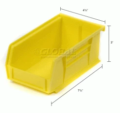 Akro-Mils® AkroBin® Plastic Stack & Hang Bin, 4-1/8"W x 7-3/8"D x 3"H, Yellow - Pkg Qty 24 36 Akro-Mils® AkroBin® Plastic Stack & Hang Bin, 4-1/8"W x 7-3/8"D x 3"H, Yellow - Pkg Qty 24 -Containers & Organizers Sales Store 184811YL dim