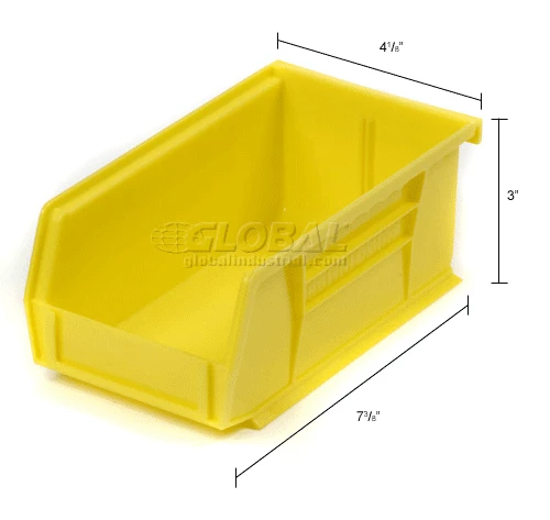 Akro-Mils® AkroBin® Plastic Stack & Hang Bin, 4-1/8"W x 7-3/8"D x 3"H, Yellow - Pkg Qty 24 18 Akro-Mils® AkroBin® Plastic Stack & Hang Bin, 4-1/8"W x 7-3/8"D x 3"H, Yellow - Pkg Qty 24 - Image 18