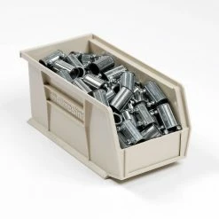 Akro-Mils® AkroBin® Plastic Stack & Hang Bin, 5-1/2"W x 10-7/8"D x 5"H, Stone - Pkg Qty 12 -Containers & Organizers Sales Store 184812BG 01