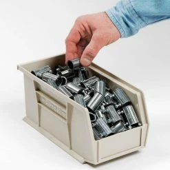 Akro-Mils® AkroBin® Plastic Stack & Hang Bin, 5-1/2"W x 10-7/8"D x 5"H, Stone - Pkg Qty 12 -Containers & Organizers Sales Store 184812BG 02