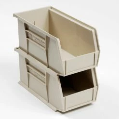 Akro-Mils® AkroBin® Plastic Stack & Hang Bin, 5-1/2"W x 10-7/8"D x 5"H, Stone - Pkg Qty 12 -Containers & Organizers Sales Store 184812BG 04