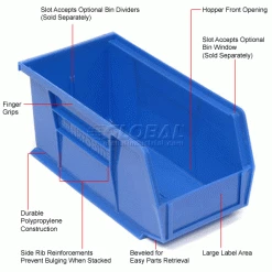 Akro-Mils 30230 Blue Bins Case of 36 for Two-In-One Plastic Stock & Utility ProCarts - Pkg Qty 36 -Containers & Organizers Sales Store 184812BL 1wco