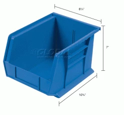 Akro-Mils® AkroBin® Plastic Stack & Hang Bin, 8-1/4"W x 10-3/4"D x 7"H, Blue - Pkg Qty 6 36 Akro-Mils® AkroBin® Plastic Stack & Hang Bin, 8-1/4"W x 10-3/4"D x 7"H, Blue - Pkg Qty 6 -Containers & Organizers Sales Store 184814BL dim
