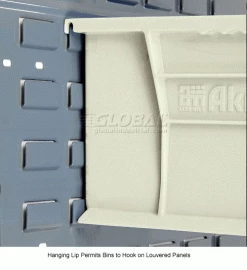 Akro-Mils® AkroBin® Plastic Stack & Hang Bin, 8-1/4"W x 14-3/4"D x 7"H, Stone - Pkg Qty 12 -Containers & Organizers Sales Store 184815BG 4wco