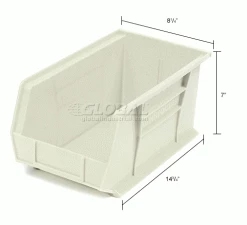 Akro-Mils® AkroBin® Plastic Stack & Hang Bin, 8-1/4"W x 14-3/4"D x 7"H, Stone - Pkg Qty 12 -Containers & Organizers Sales Store 184815BG dim