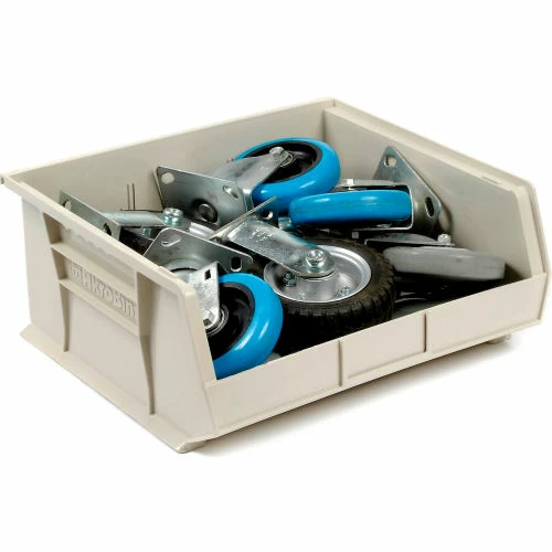 Akro-Mils® AkroBin® Plastic Stack & Hang Bin, 16-1/2"W x 14-3/4"D x 7"H, Stone - Pkg Qty 6 2 Akro-Mils® AkroBin® Plastic Stack & Hang Bin, 16-1/2"W x 14-3/4"D x 7"H, Stone - Pkg Qty 6 - Image 2