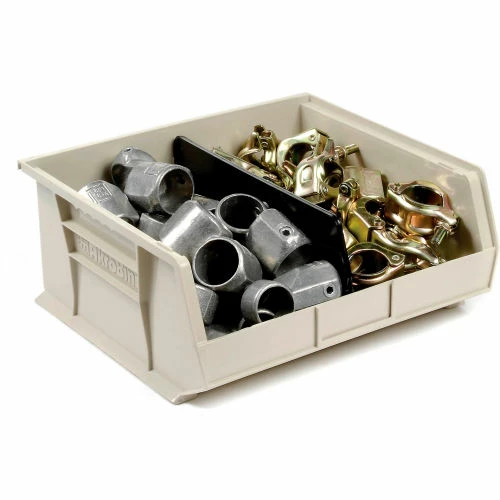 Akro-Mils® AkroBin® Plastic Stack & Hang Bin, 16-1/2"W x 14-3/4"D x 7"H, Stone - Pkg Qty 6 4 Akro-Mils® AkroBin® Plastic Stack & Hang Bin, 16-1/2"W x 14-3/4"D x 7"H, Stone - Pkg Qty 6 - Image 4