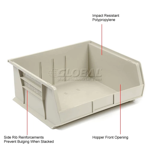 Akro-Mils® AkroBin® Plastic Stack & Hang Bin, 16-1/2"W x 14-3/4"D x 7"H, Stone - Pkg Qty 6 13 Akro-Mils® AkroBin® Plastic Stack & Hang Bin, 16-1/2"W x 14-3/4"D x 7"H, Stone - Pkg Qty 6 - Image 13