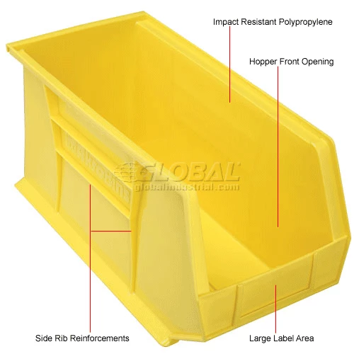 Akro-Mils® AkroBin® Plastic Stack & Hang Bin, 8-1/4"W x 18"D x 9"H, Yellow - Pkg Qty 6 19 Akro-Mils® AkroBin® Plastic Stack & Hang Bin, 8-1/4"W x 18"D x 9"H, Yellow - Pkg Qty 6 - Image 19